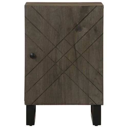 Armoire de salle de bain noir 38x33x58 cm bois massif manguier - Photo n°3; ?>