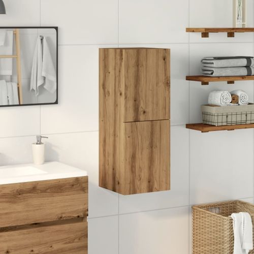 Armoire de salle de bain suspendue chêne artisanal 30x30x80 cm - Photo n°2; ?>