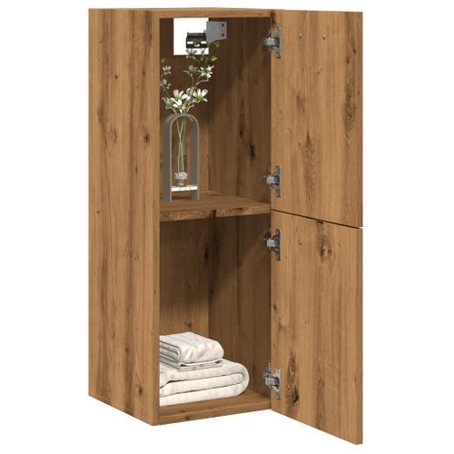 Armoire de salle de bain suspendue chêne artisanal 30x30x80 cm - Photo n°3; ?>