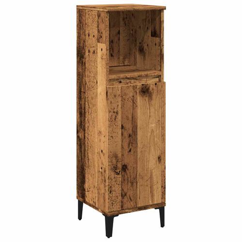 Armoire de salle de bain vieux bois 30x30x100cm bois ingénierie - Photo n°2; ?>