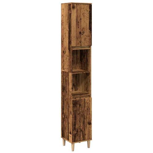 Armoire de salle de bain vieux bois 30x30x190cm bois ingénierie - Photo n°2; ?>