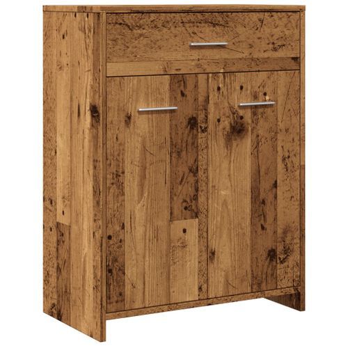 Armoire de salle de bain vieux bois 60x33x80 cm bois ingénierie - Photo n°2; ?>