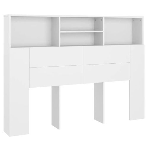 Armoire de tête de lit Blanc 140x19x103,5 cm - Photo n°2; ?>