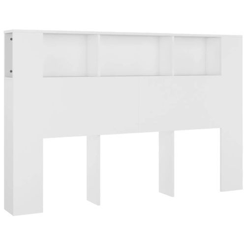 Armoire de tête de lit Blanc 160x18,5x104,5 cm - Photo n°2; ?>