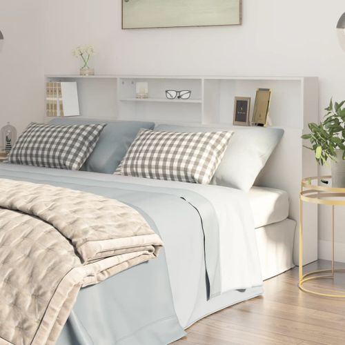 Tête de lit avec rangement Blanc 200x19x103,5 cm - Photo n°2; ?>