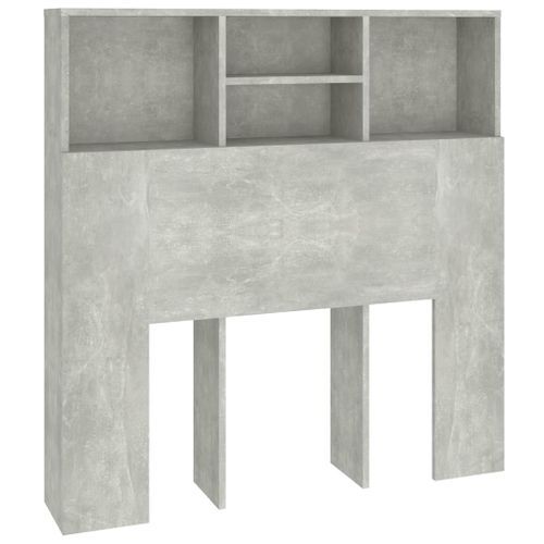 Armoire de tête de lit Gris béton 100x19x103,5 cm - Photo n°2; ?>