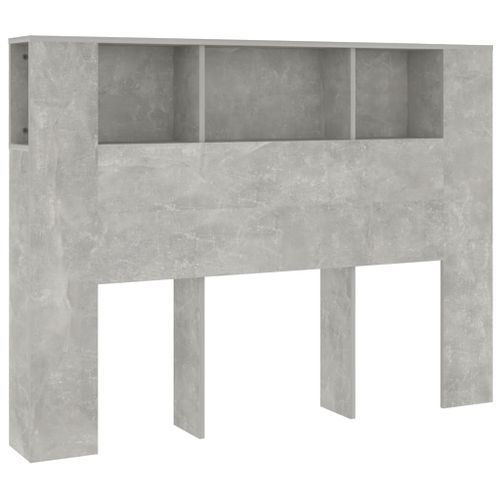 Armoire de tête de lit Gris béton 140x18,5x104,5 cm - Photo n°2; ?>