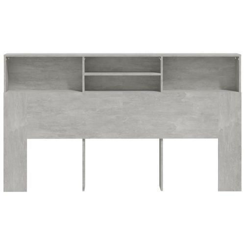 Armoire de tête de lit Gris béton 180x19x103,5 cm - Photo n°3; ?>