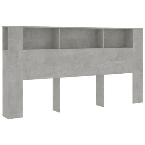 Armoire de tête de lit Gris béton 200x18,5x104,5 cm - Photo n°2; ?>