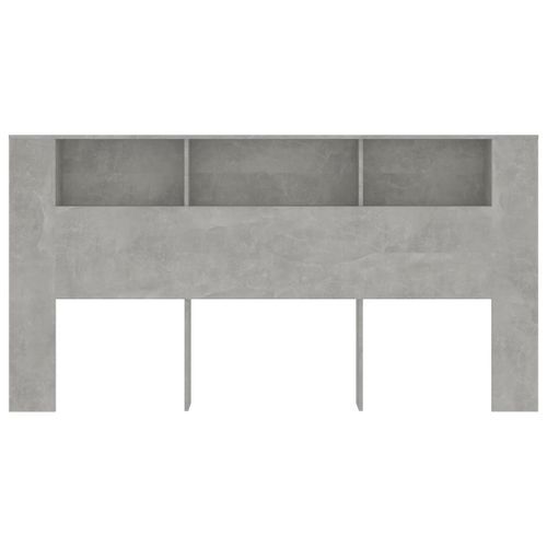 Armoire de tête de lit Gris béton 200x18,5x104,5 cm - Photo n°3; ?>