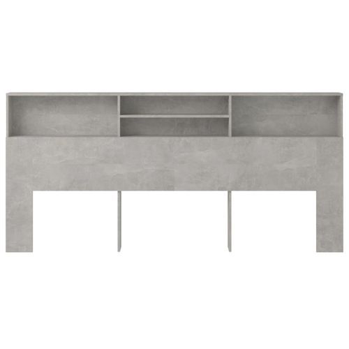 Armoire de tête de lit Gris béton 220x19x103,5 cm - Photo n°3; ?>