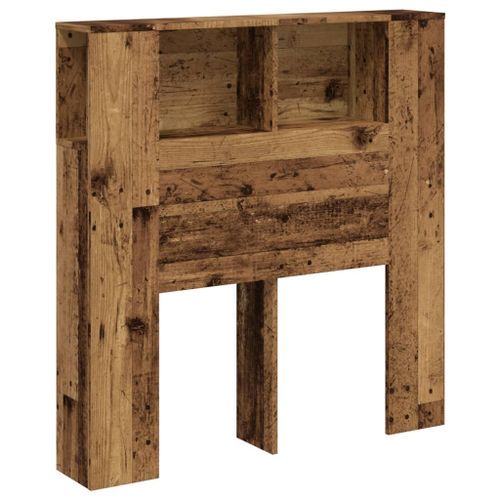 Armoire de tête de lit vieux bois 100x19x104,5 cm - Photo n°2; ?>