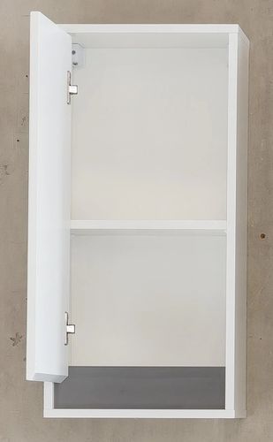 Armoire de toilette 1 porte bois MDF blanc brillant Sabine - Photo n°2; ?>