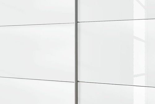 Armoire design 2 portes coulissantes verre teinté blanc Luxia - Photo n°3; ?>
