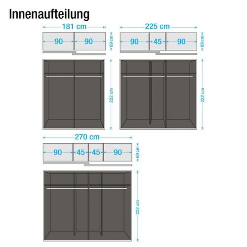 Armoire design Blanche avec Miroir Glossy - Photo n°3; ?>