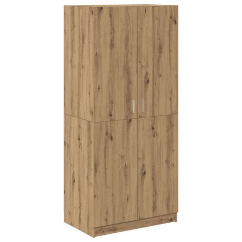 Armoire en chêne artisanal 90 x 52 x 200 cm bois d'ingénierie - Photo n°2; ?>