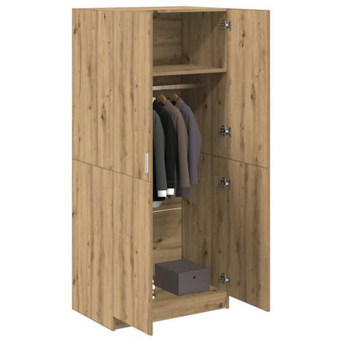 Armoire en chêne artisanal 90 x 52 x 200 cm bois d'ingénierie - Photo n°3; ?>