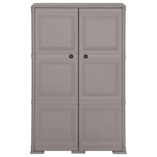 Armoire en plastique 79x43x125 cm Design de bois Gris - Photo n°2; ?>