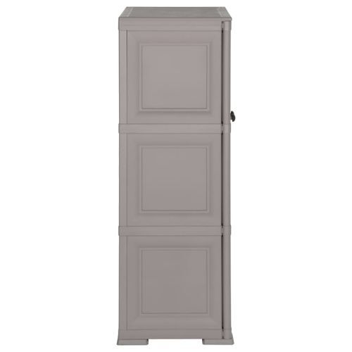 Armoire en plastique 79x43x125 cm Design de bois Gris - Photo n°3; ?>