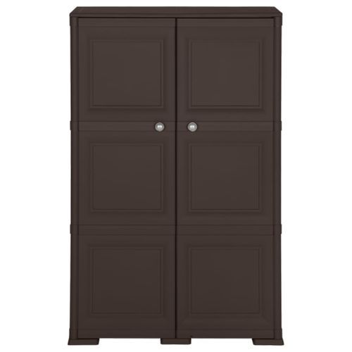 Armoire en plastique 79x43x125 cm Design de bois Marron - Photo n°2; ?>