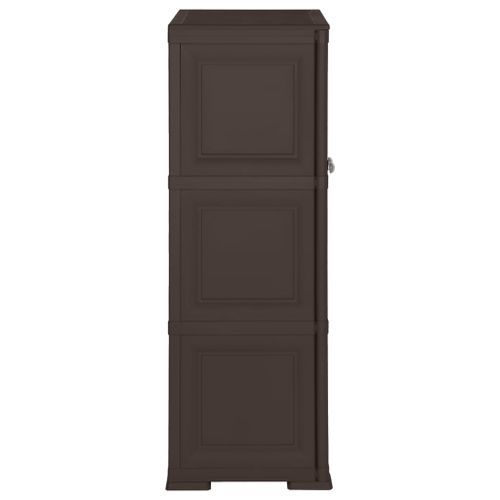 Armoire en plastique 79x43x125 cm Design de bois Marron - Photo n°3; ?>