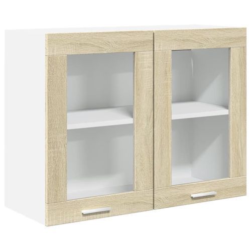 Armoire en verre suspendue Chêne sonoma 80x31x60 cm - Photo n°2; ?>