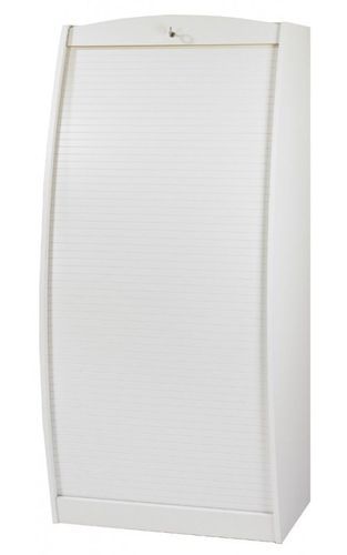 Armoire informatique à rideaux bois blanc Patrick 80 cm - Photo n°2; ?>