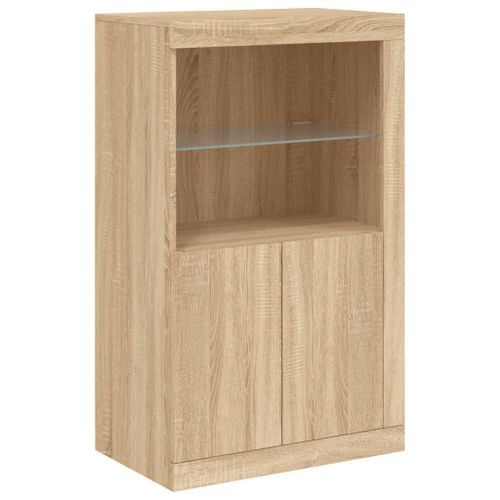 Armoire latérale avec lumières LED chêne sonoma - Photo n°3; ?>