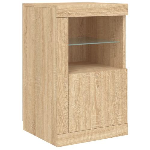 Armoire latérale avec lumières LED chêne sonoma - Photo n°3; ?>