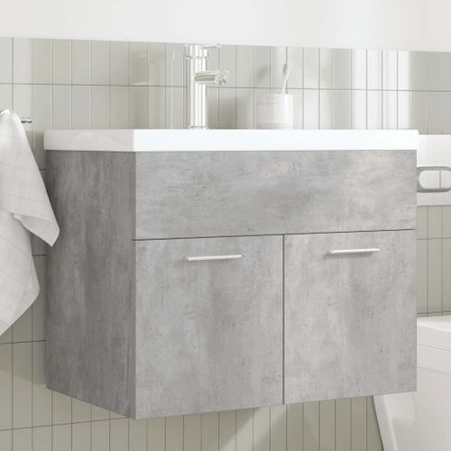 Armoire lavabo de salle de bain avec bassin intégré et robinet - Photo n°3; ?>