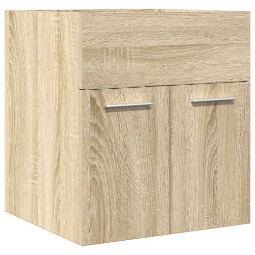 Armoire lavabo de salle de bain chêne sonoma 41x38,5x46 cm - Photo n°2; ?>