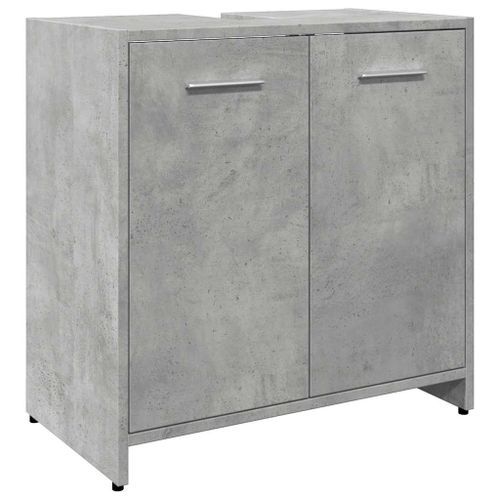 Armoire lavabo de salle de bain gris béton 60x33x60 cm - Photo n°2; ?>