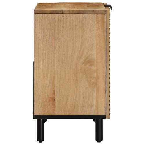 Armoire lavabo de salle de bain marron bois massif de manguier - Photo n°3; ?>