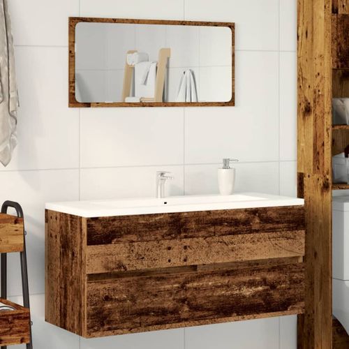 Armoire lavabo vieux bois 100x38,5x45 cm bois d'ingénierie - Photo n°3; ?>