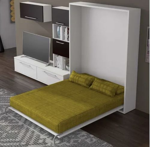 Armoire lit escamotable vertical 80x180 cm Paola - Profondeur 34.5 cm - Photo n°2; ?>