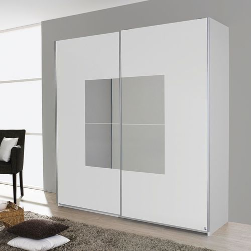 Armoire moderne Bois Blanc et Verre Doren - Photo n°2; ?>