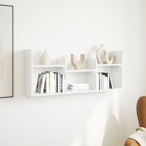 Armoire murale 100x18x40 cm blanc bois d'ingénierie - Photo n°3; ?>