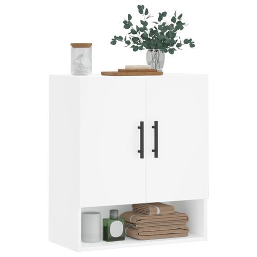 Armoire murale blanc 60x31x70 cm bois d'ingénierie - Photo n°3; ?>