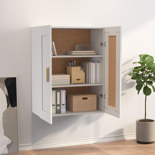 Armoire murale Blanc 69,5x32,5x90 cm Bois d'ingénierie - Photo n°3; ?>