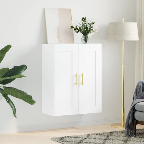 Armoire murale blanc 69,5x34x90 cm bois d'ingénierie - Photo n°3; ?>