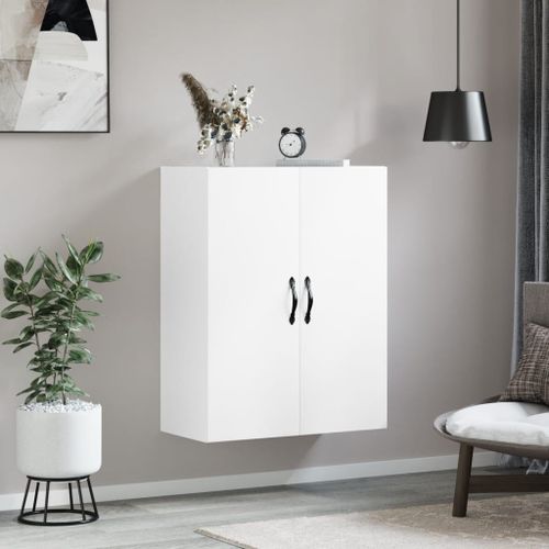 Armoire murale blanc 69,5x34x90 cm bois d'ingénierie - Photo n°3; ?>