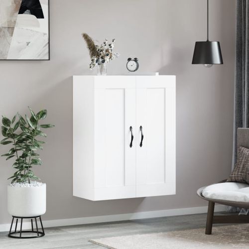 Armoire murale blanc 69,5x34x90 cm bois d'ingénierie - Photo n°3; ?>