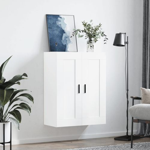 Armoire murale blanc 69,5x34x90 cm bois d'ingénierie - Photo n°3; ?>