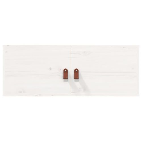 Armoire murale Blanc 80x30x30 cm Bois de pin massif - Photo n°3; ?>