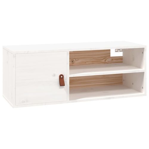 Armoire murale Blanc 80x30x30 cm Bois de pin massif - Photo n°2; ?>