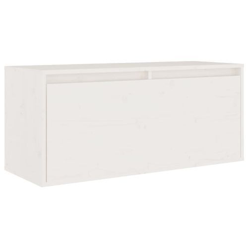 Armoire murale Blanc 80x30x35 cm Bois de pin massif - Photo n°2; ?>