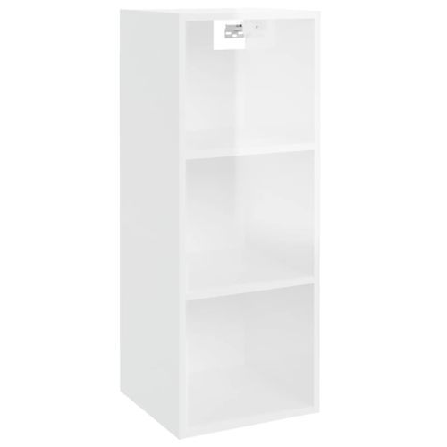 Armoire murale Blanc brillant 34,5x32,5x90 cm Bois d'ingénierie - Photo n°2; ?>