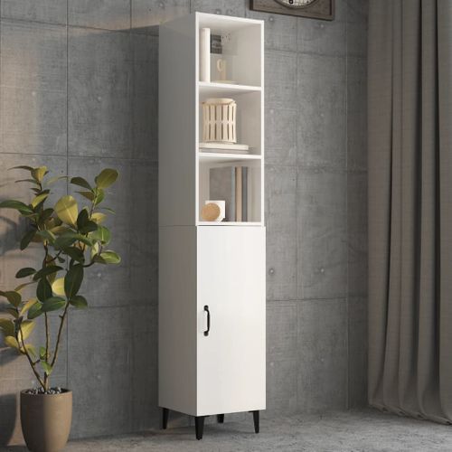 Armoire murale Blanc brillant 34,5x32,5x90 cm Bois d'ingénierie - Photo n°3; ?>