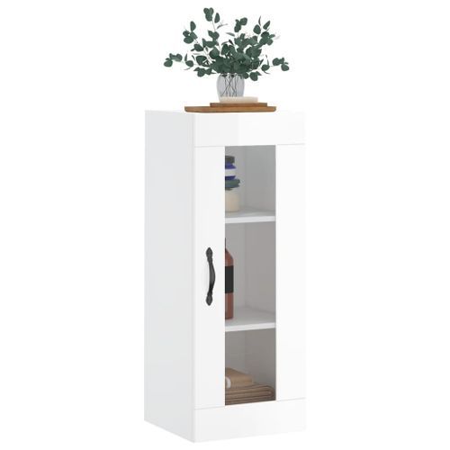 Armoire murale blanc brillant 34,5x34x90 cm - Photo n°3; ?>