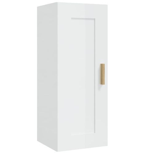 Armoire murale Blanc brillant 35x34x90 cm Bois d'ingénierie - Photo n°2; ?>